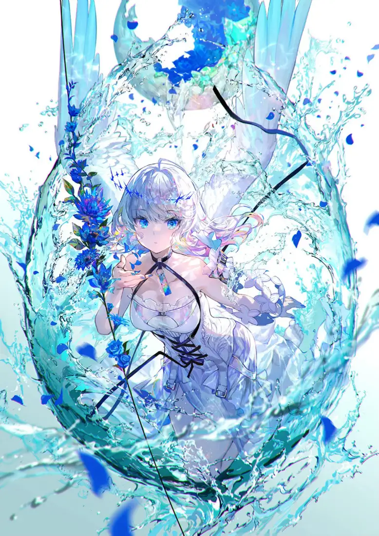 蓝色美人鱼手机壁纸｜梦幻海洋背景图片 - 插画「哲风壁纸」