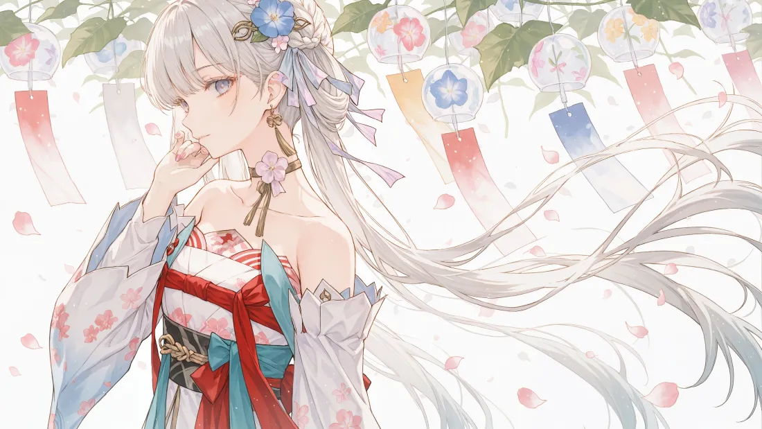 4k和服少女壁纸｜樱花灯笼背景图片 - 唯美「哲风壁纸」