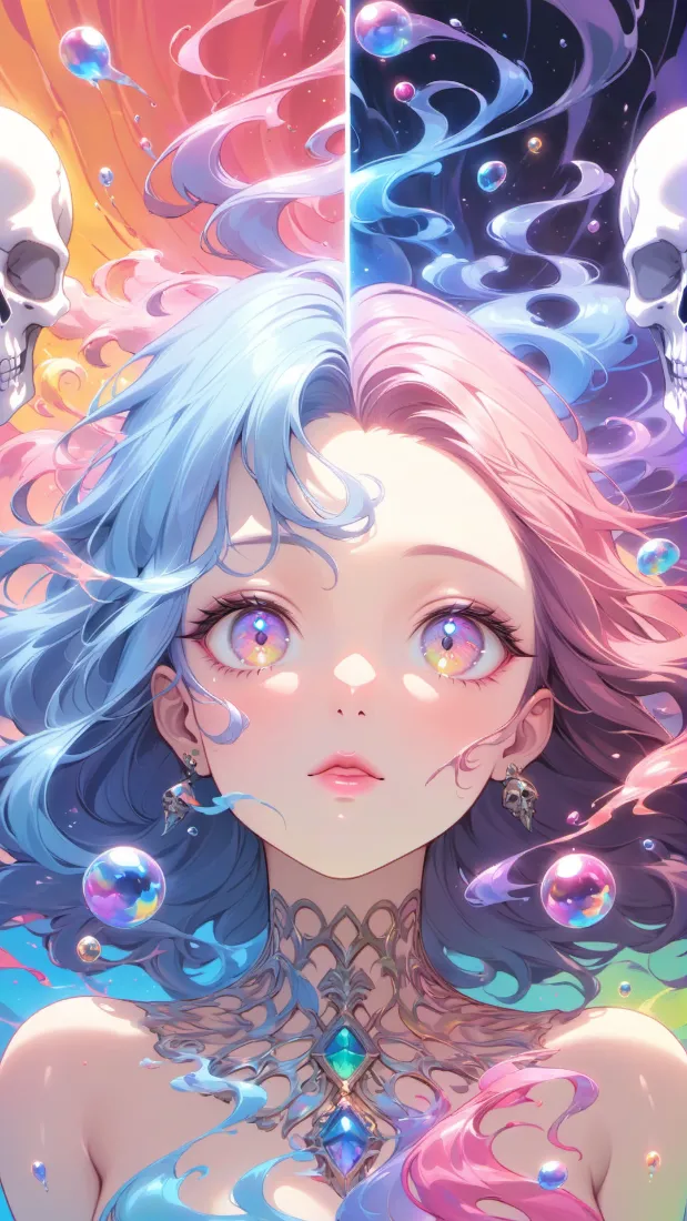 炫彩眼手机壁纸｜梦幻背景图片 - 动漫少女「哲风壁纸」