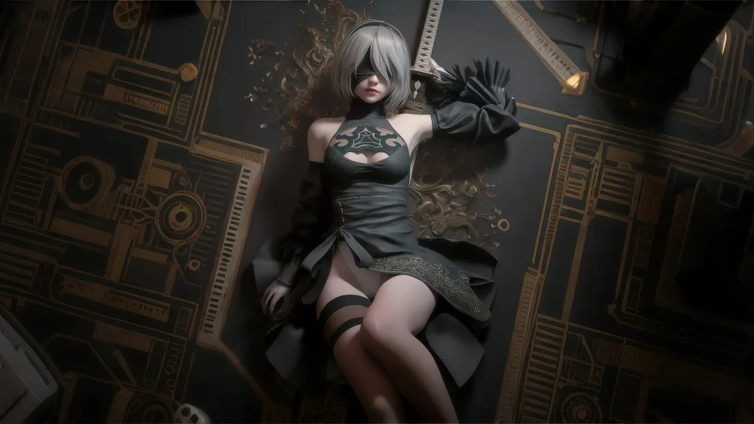 4k(尼尔自动人形2B壁纸｜机械背景图片 - 赛博朋克)「哲风壁纸」