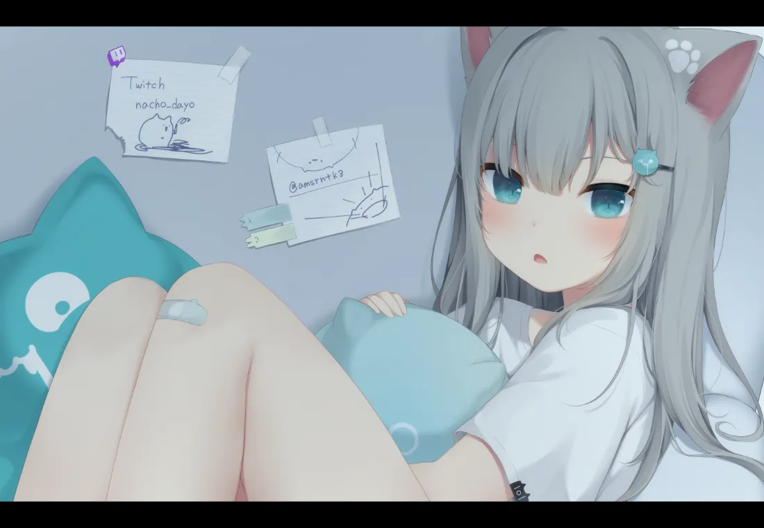 2k猫耳少女壁纸｜卧室场景背景图片 - 画师OC「哲风壁纸」
