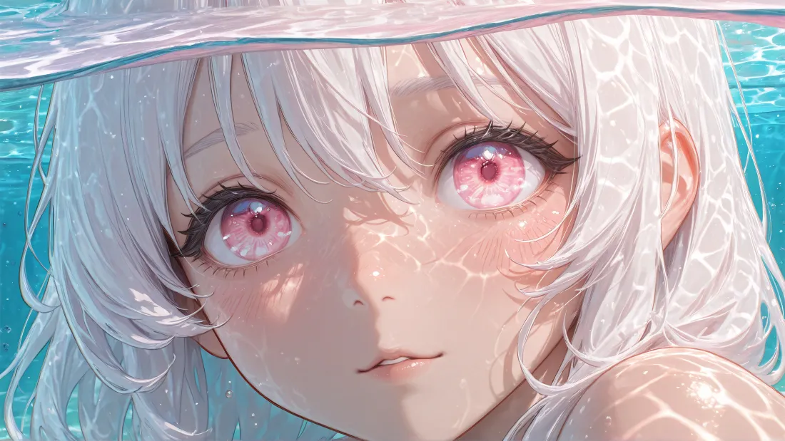 4k白发少女壁纸｜水下梦幻背景图片 - AI「哲风壁纸」