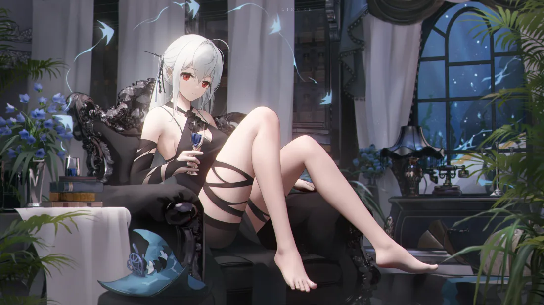 5k(斯卡蒂壁纸｜哥特风背景图片 - 明日方舟)「哲风壁纸」