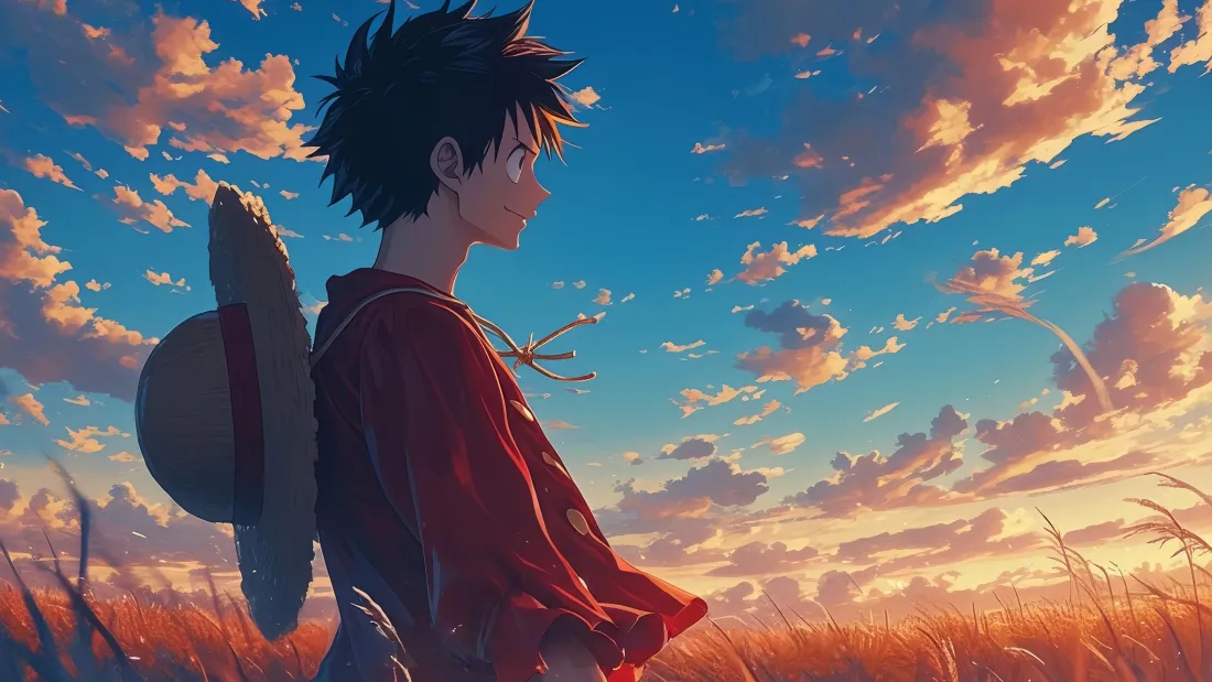 4k少年壁纸｜夕阳草地背景图片 - 动漫「哲风壁纸」