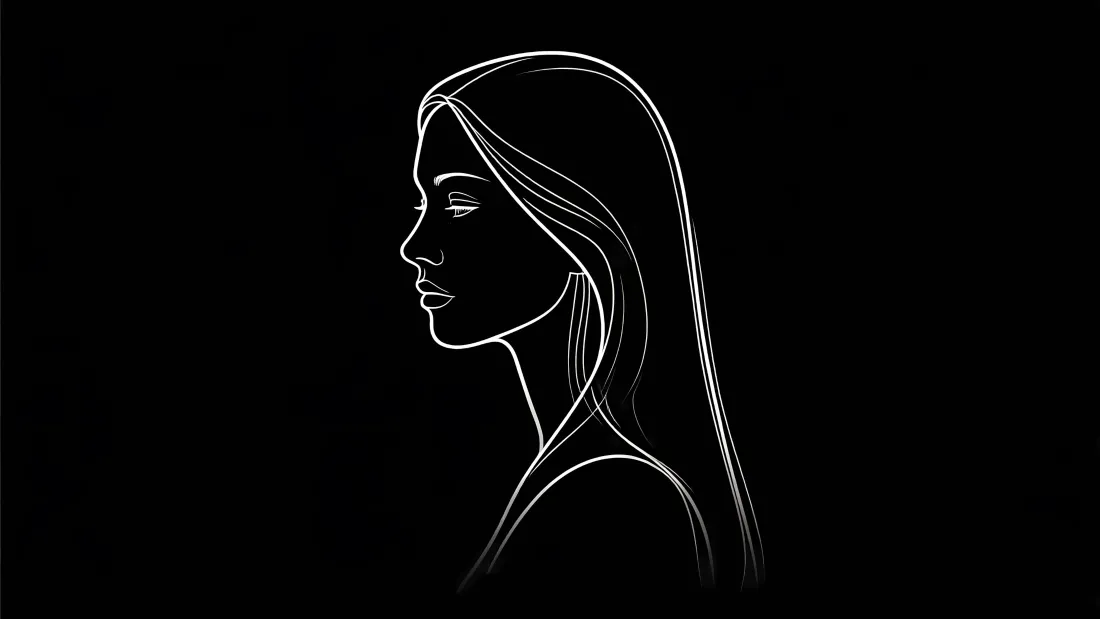 3k线条风女性壁纸｜侧脸轮廓背景图片 - 艺术「哲风壁纸」