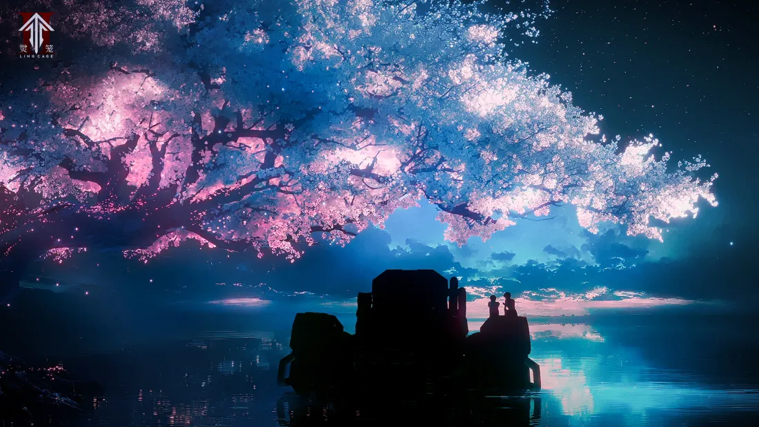 3k灵笼壁纸｜马克冉冰树下画面 - 星空场景「哲风壁纸」