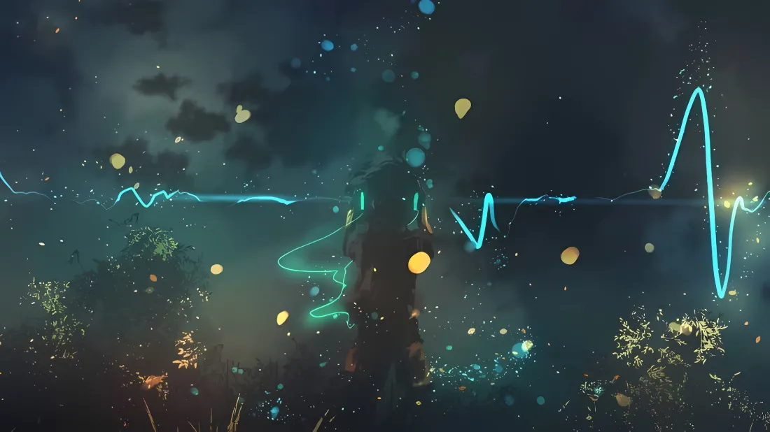 2k心电图壁纸｜夜晚星空背景图片 - 梦幻光点「哲风壁纸」