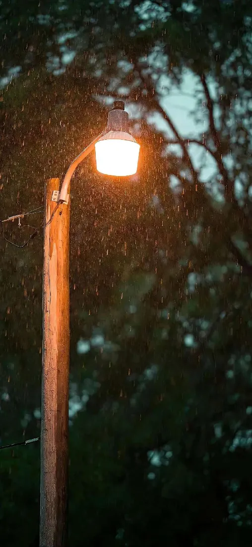 雨夜路灯手机壁纸｜静谧背景图片 - 安逸场景「哲风壁纸」