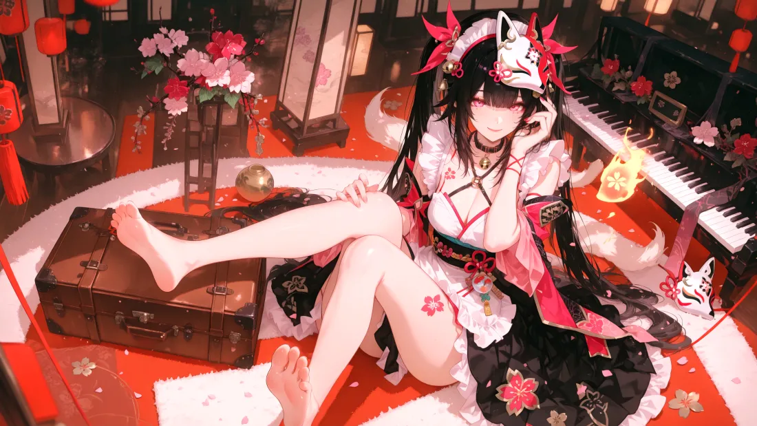 3k和服少女壁纸｜花火背景图片 - 日式风情「哲风壁纸」