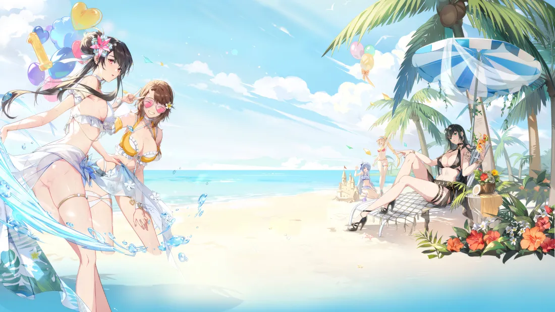 4k少女海滩壁纸｜夏日背景图片 - 清凉时光「哲风壁纸」