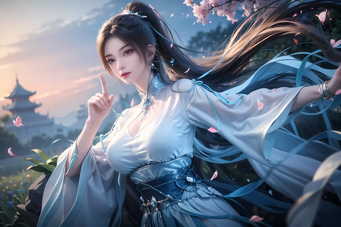 3k古风美女壁纸｜樱花古建筑背景图片 - 国漫「哲风壁纸」