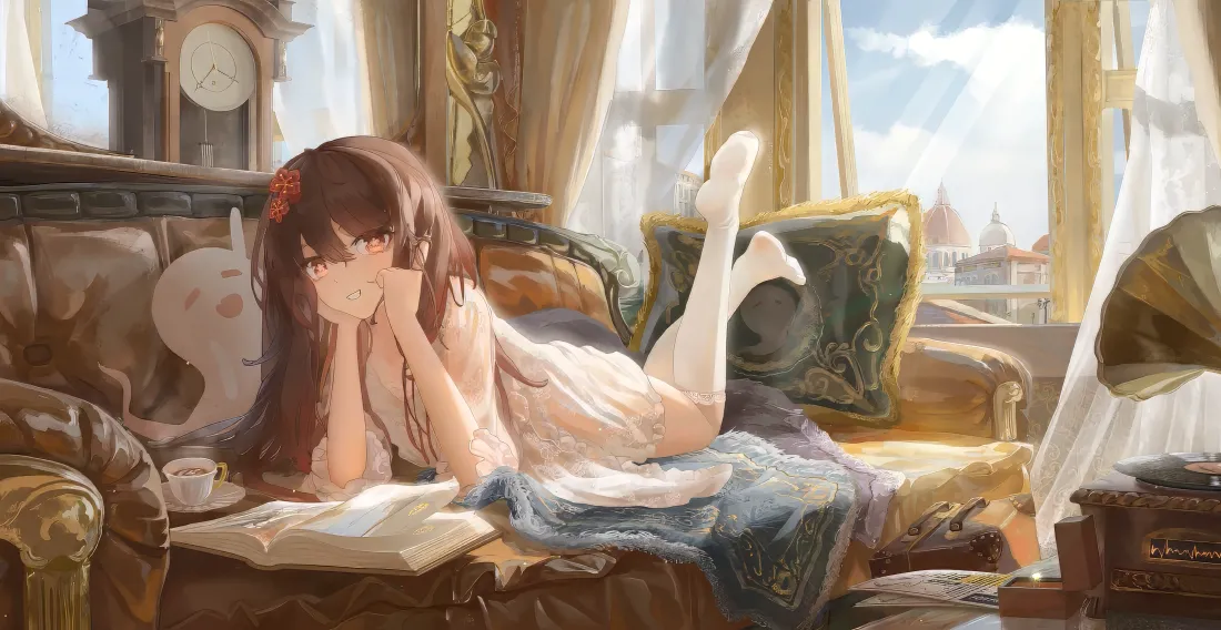5k(胡桃壁纸｜少女慵懒午后背景图片 - 惬意)「哲风壁纸」
