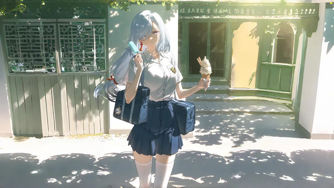 4k鹤与少女壁纸｜清新户外背景图片 - 动漫「哲风壁纸」
