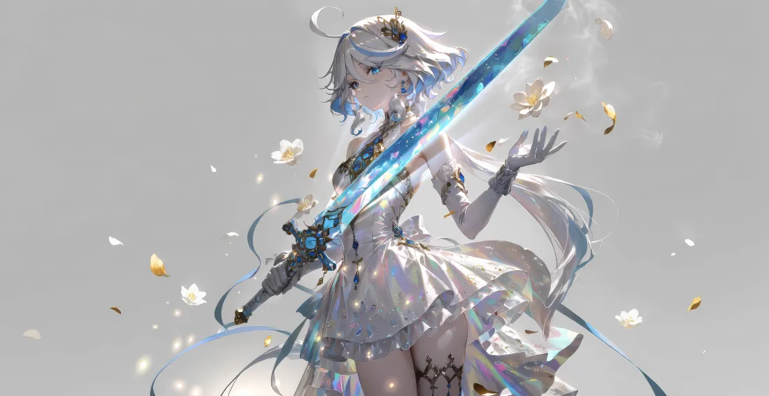 5k芙芙少女壁纸｜梦幻背景图片 - 银发剑姬「哲风壁纸」