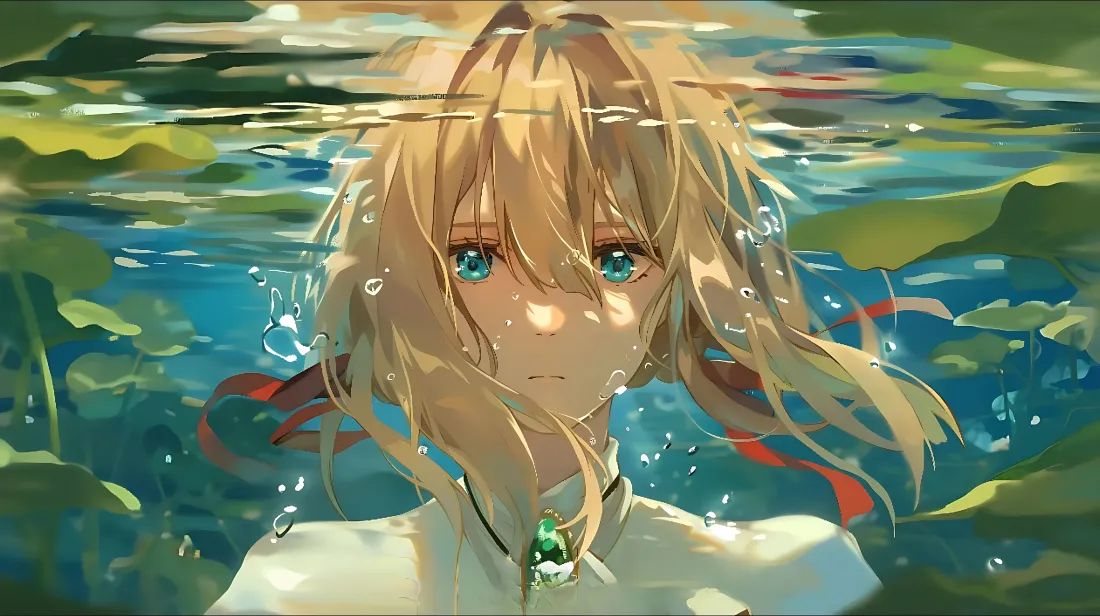 4k薇壁纸｜水中少女背景图片 - 清澈眼眸「哲风壁纸」