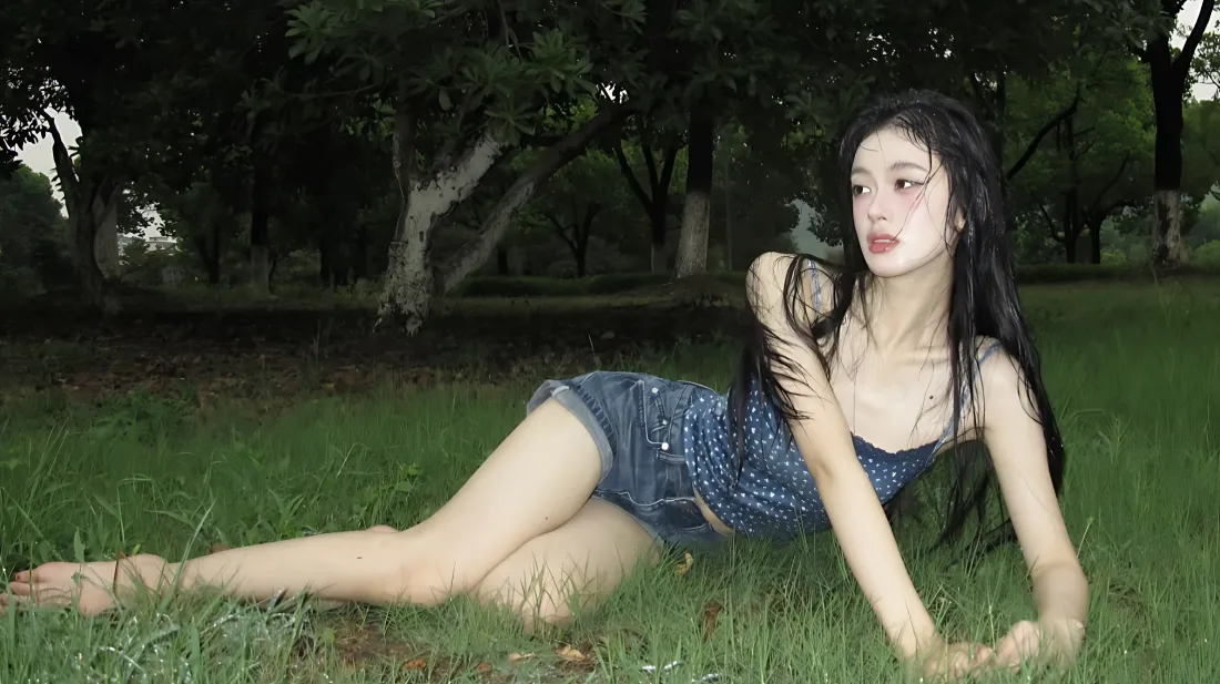 4k森系少女壁纸｜绿茵草坪背景图片 - 清新「哲风壁纸」