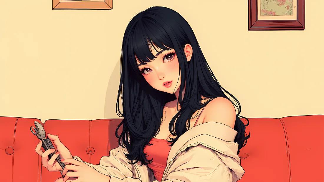 2k女孩日常壁纸｜插画背景图片 - 沙发手机时光「哲风壁纸」