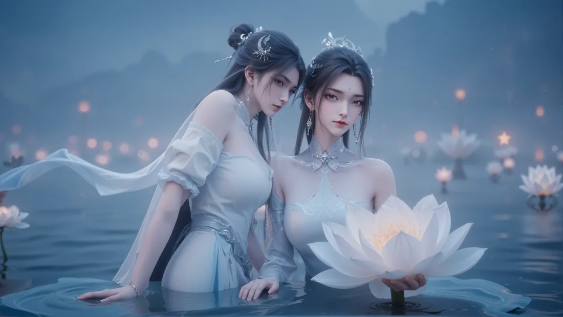 3k诛仙壁纸｜陆雪琪背景图片 - 双人莲花「哲风壁纸」