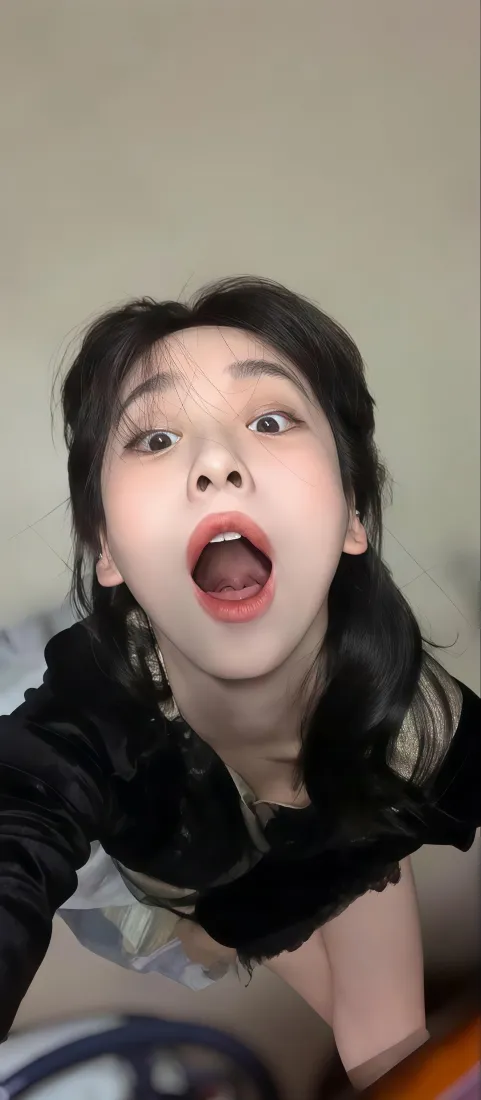 惊讶美女口腔检查手机壁纸｜高清背景图片 - 表情特写「哲风壁纸」