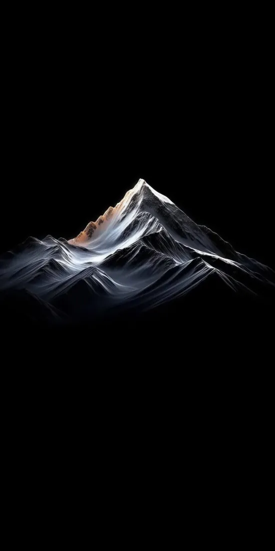 (光影山峰手机壁纸｜暗黑背景图片 - 自然奇观)「哲风壁纸」