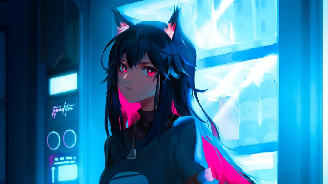 3k赛博猫女壁纸｜暗黑系背景图片 - 二次元「哲风壁纸」