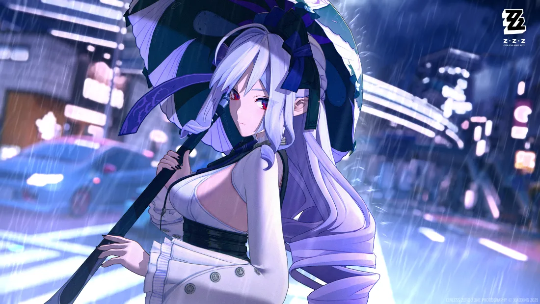 4k绝区零薇薇安壁纸｜雨夜都市背景图片 - 角色「哲风壁纸」