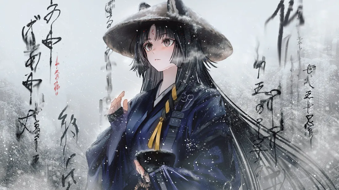 4k古风少女壁纸｜雪景背景图片 - 水墨江湖「哲风壁纸」