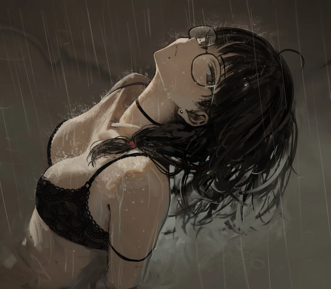 3k雨中少女壁纸｜暗黑系背景图片 - 动漫「哲风壁纸」
