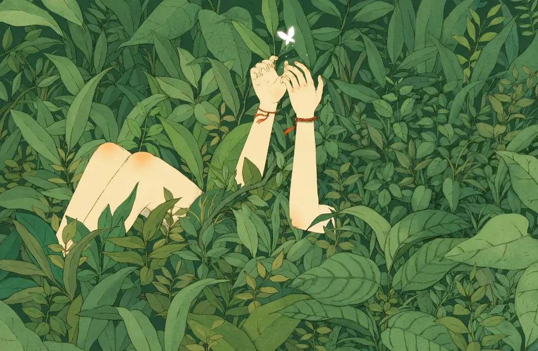 4k森系少女壁纸｜清新绿植背景图片 - 自然幻想「哲风壁纸」
