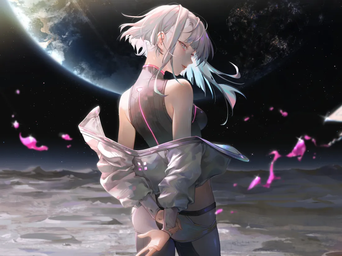 4k(赛博少女壁纸｜未来宇宙背景图片 - 2077)「哲风壁纸」
