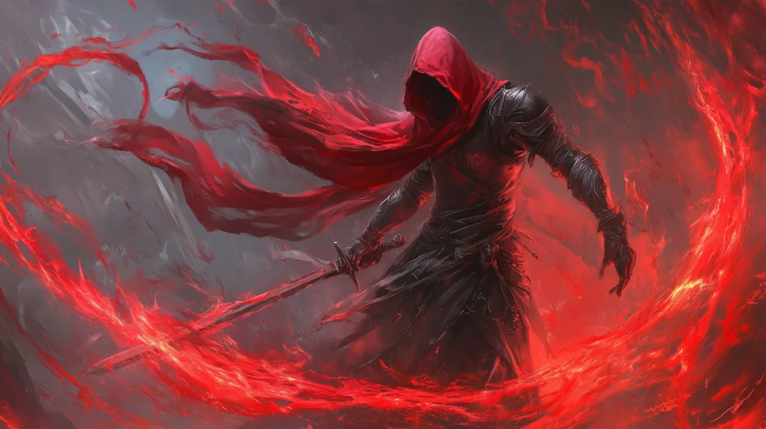 2k火焰战士壁纸｜魔幻战争背景图片 - 红衣骑士「哲风壁纸」