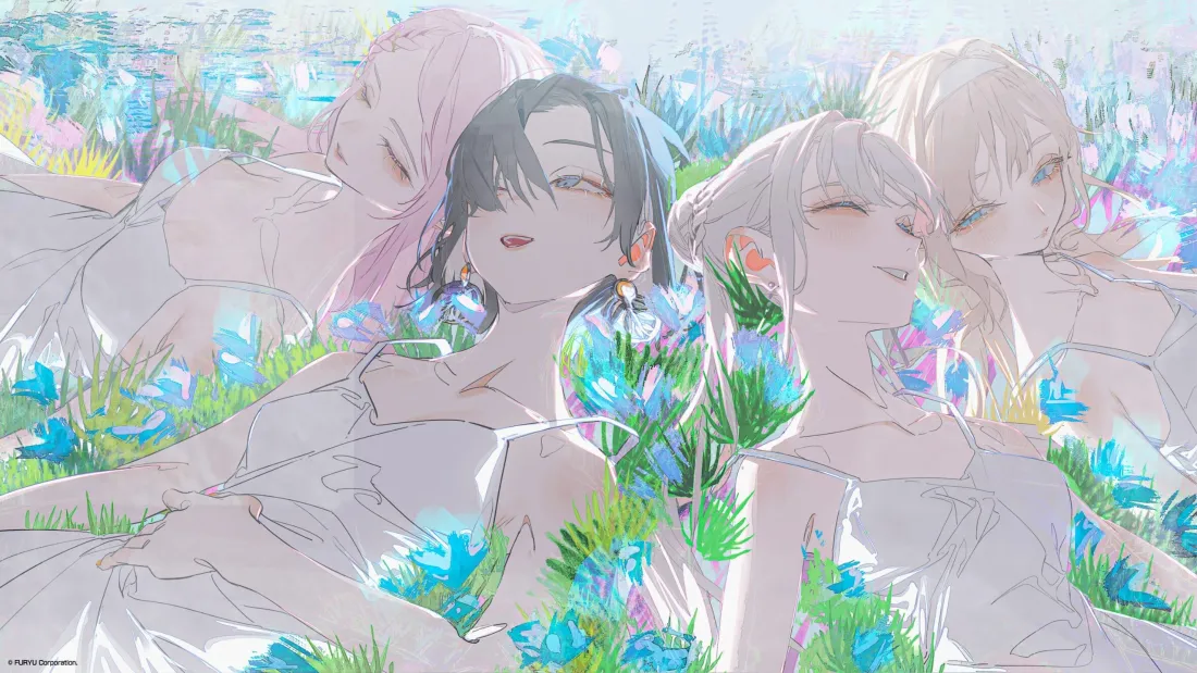 3k少女壁纸｜花丛背景图片 - 动漫「哲风壁纸」