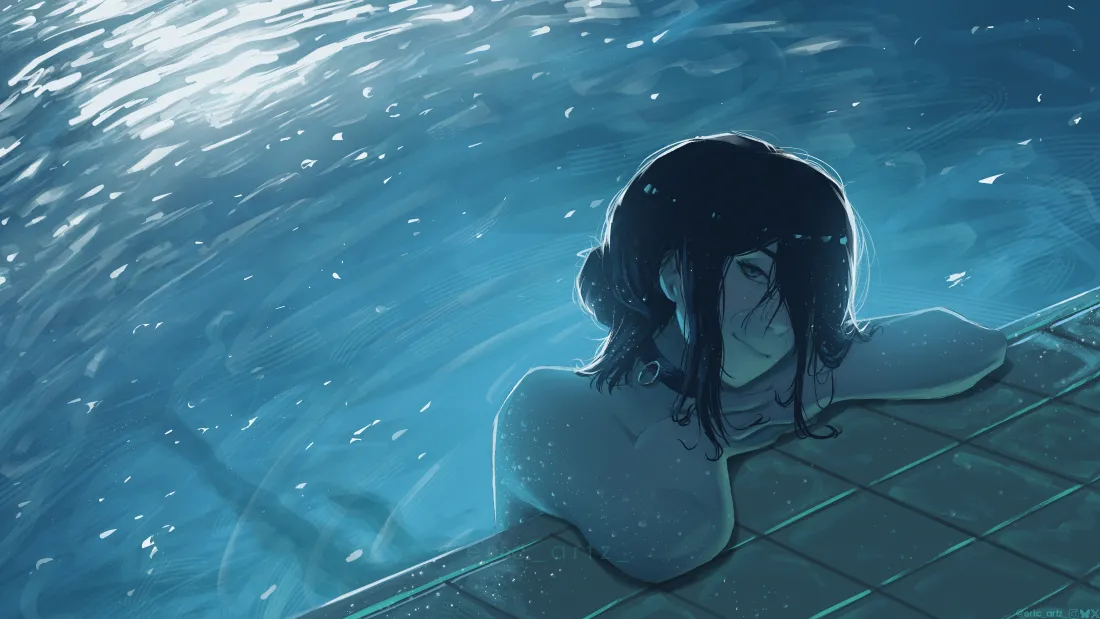 4k电锯人少女壁纸｜水中背景图片 - 孤寂「哲风壁纸」