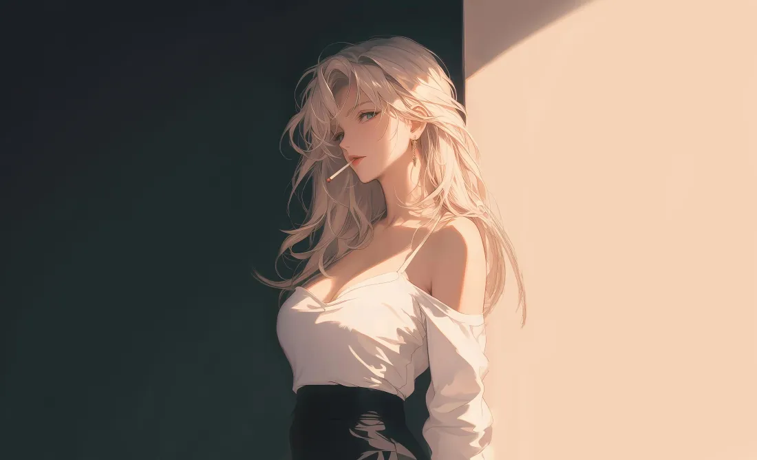 4k金发女性壁纸｜4K手绘背景图片 - 二创「哲风壁纸」