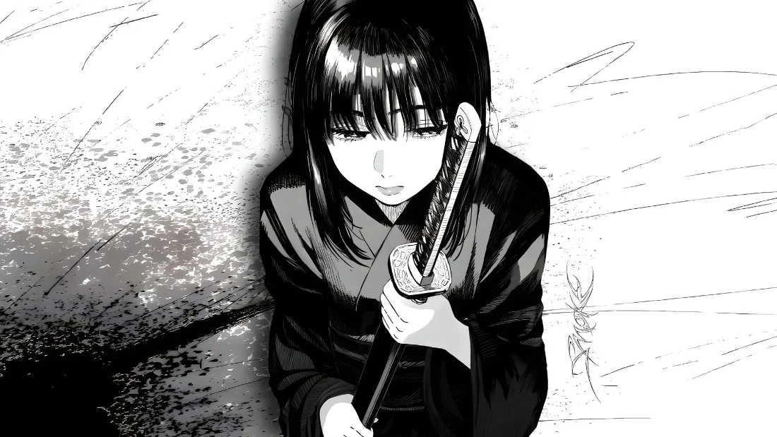 2k女性武士壁纸｜黑白背景图片 - 武士刀「哲风壁纸」