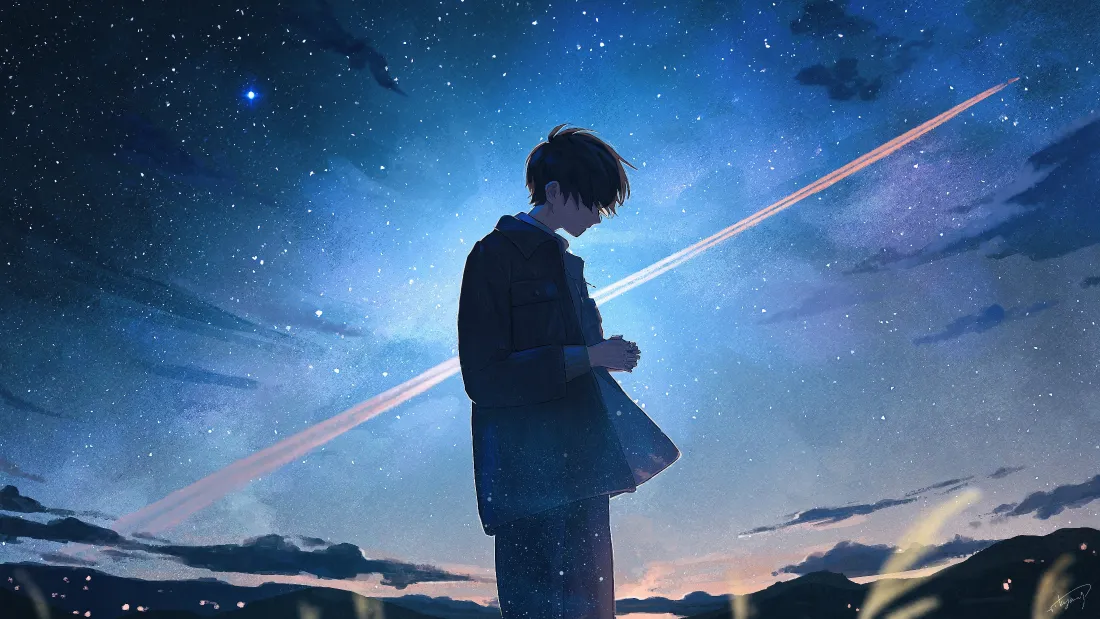 4k流星星空壁纸｜二次元背景图片 - 少年「哲风壁纸」