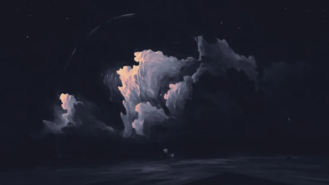 4k黑白云层壁纸｜夜空背景图片 - 光影「哲风壁纸」