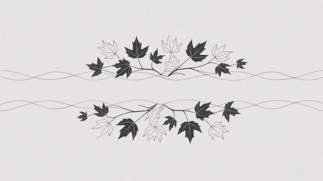 3k黑白树叶壁纸｜线条画背景图片 - 艺术画「哲风壁纸」