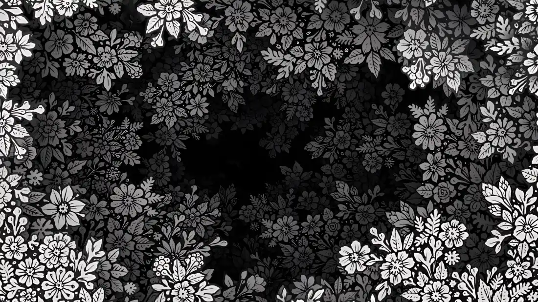 4k黑白花丛壁纸｜深不见底背景图片 - 神秘感「哲风壁纸」