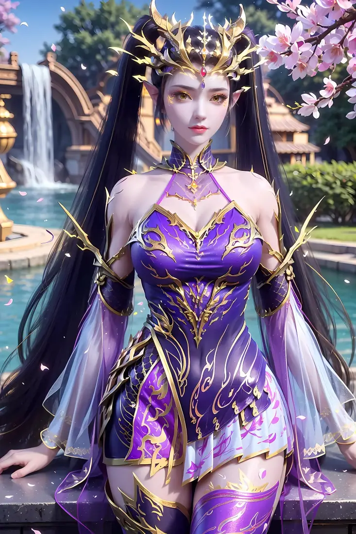 紫妍手机壁纸｜古风背景图片 - 樱花瀑布「哲风壁纸」