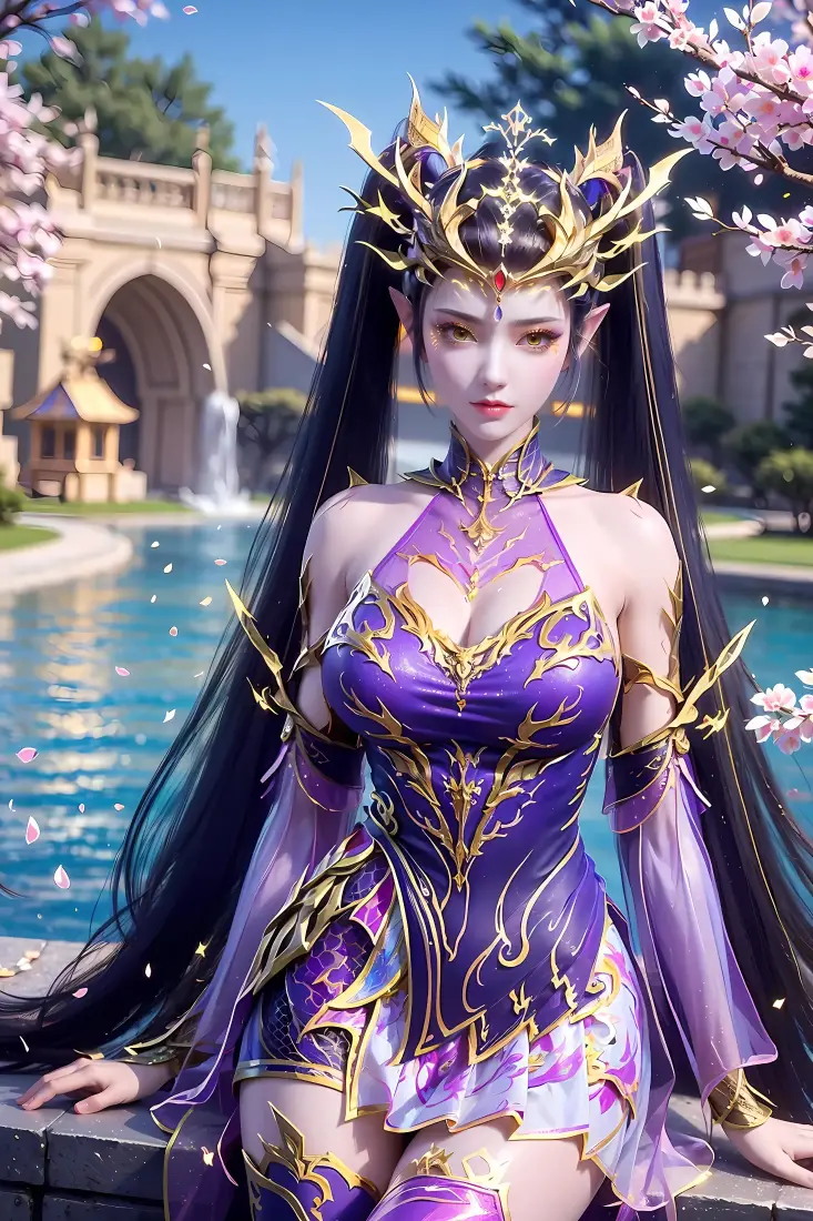 紫妍手机壁纸｜樱花背景图片 - 紫色服装「哲风壁纸」