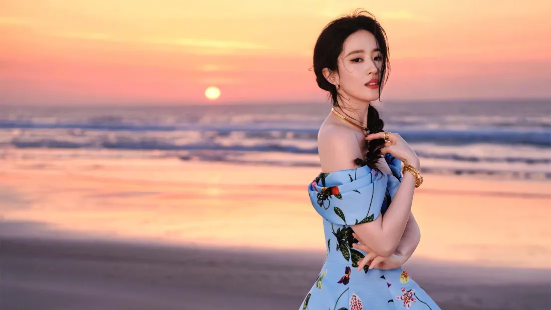 2k刘亦菲壁纸｜日落背景图片 - 海边「哲风壁纸」
