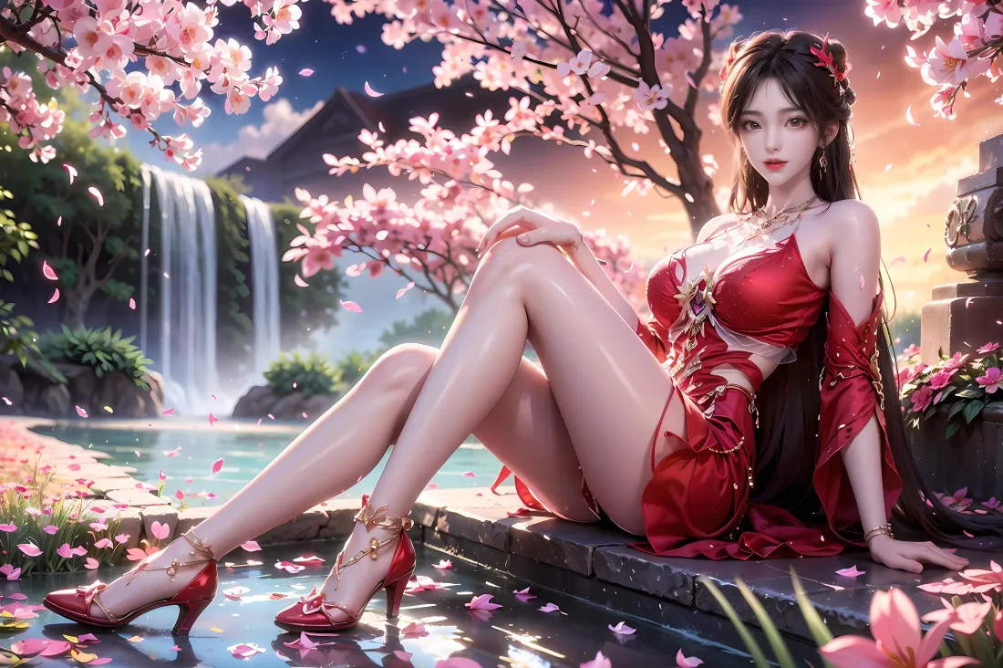 3k火灵儿壁纸｜红衣背景图片 - 樱花「哲风壁纸」