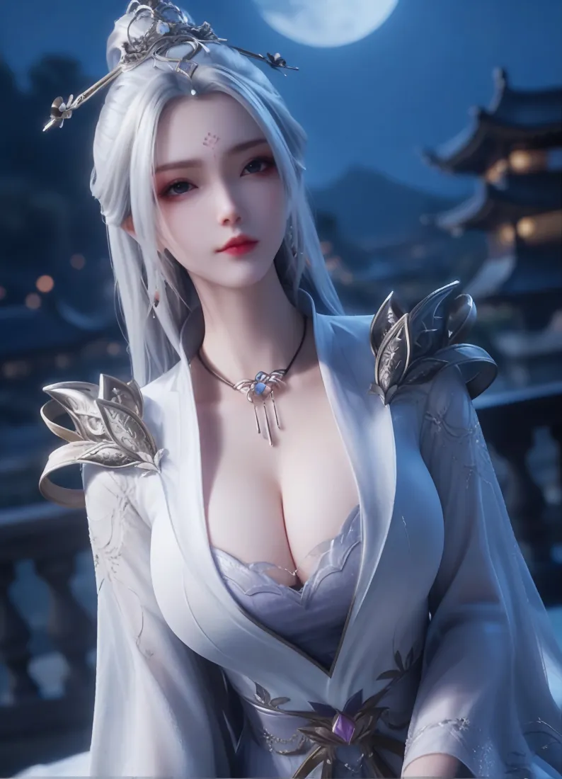 梦千秋手机壁纸｜仙侠美人背景图片 - 月夜「哲风壁纸」