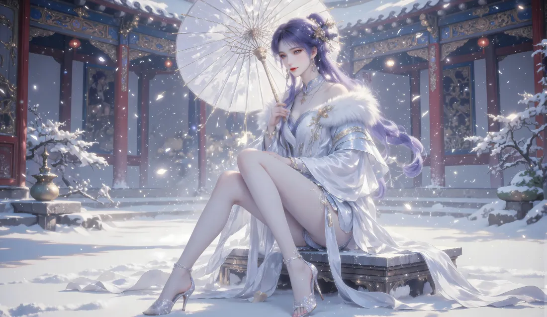 14k姬紫月壁纸｜雪景背景图片 - 遮天「哲风壁纸」
