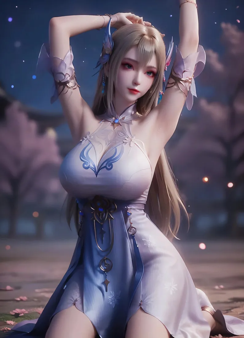 雪言手机壁纸｜星空背景图片 - 蓝色连衣裙「哲风壁纸」
