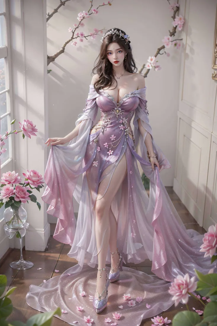 月婵手机壁纸｜紫色长裙背景图片 - 古风「哲风壁纸」