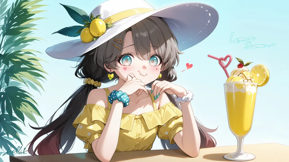 4k双马尾萝莉壁纸｜夏日背景图片 - cute「哲风壁纸」