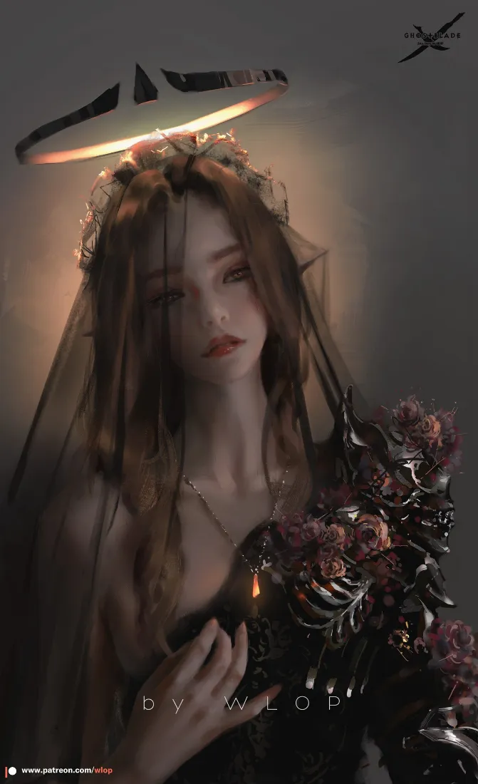 天使公主手机壁纸｜翅膀光环背景图片 - 华丽「哲风壁纸」