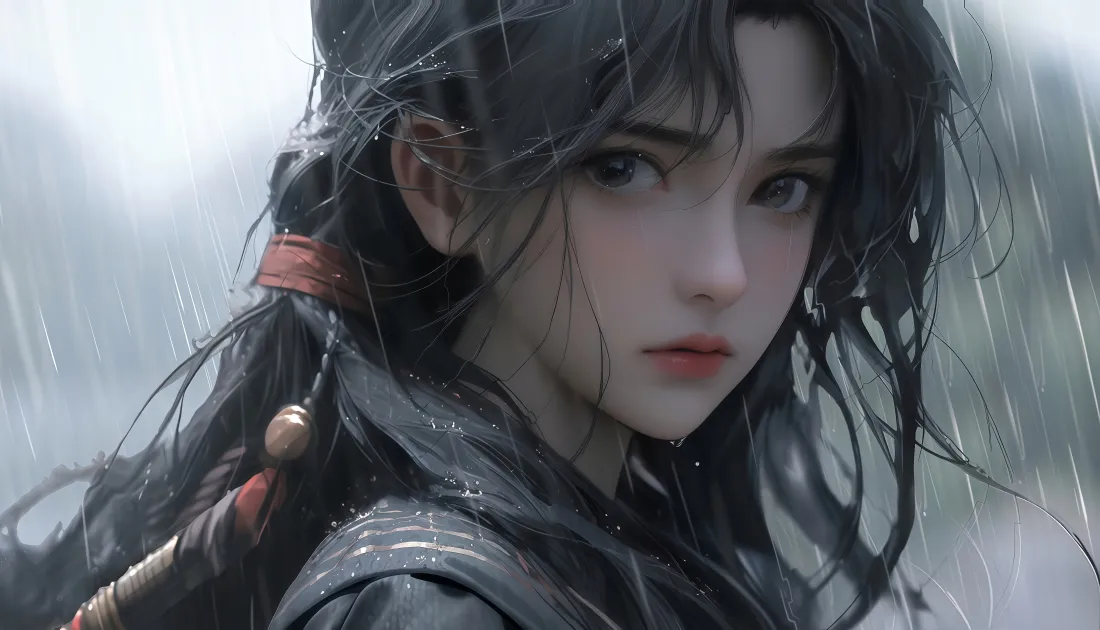 8k雨中少女壁纸｜古风背景图片 - 风铃「哲风壁纸」